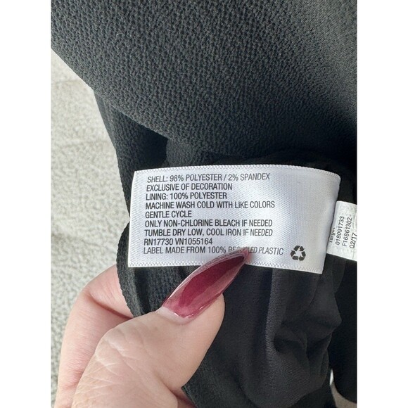 A New Day Black Long Sleeve Embroidered Tie Waist Dress Size Medium NEW - Picture 6 of 6